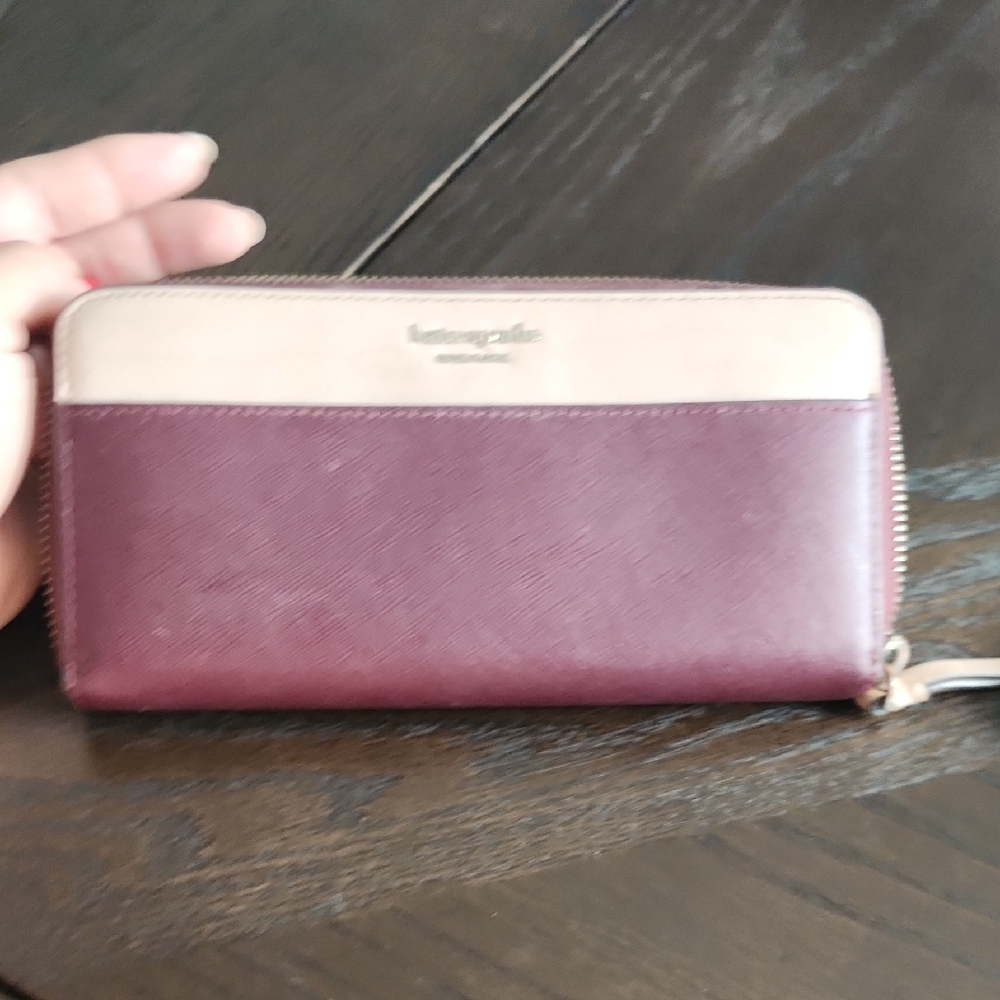 Kate Spade Plum and Beige Wallet